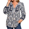 image:imageRVivimos Summer Boho Tops for Women 2026 Long Sleeve V Neck Floral Print Casual Loose Tunic Blouses ShirtsSmoke Black