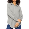 image:imageRVivimos Womens Long Sleeve Button Down Shirts Fall Winter Casual Loose Waffle Knit TopsGrey