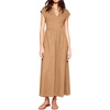 image:imageRVivimos Womens Summer 2026 Cotton Cap Sleeve V Neck Empire Waist Casual Midi Dress with PocketsKhaki