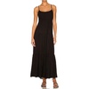 image:imageRVivimos Womens Summer Adjustable Spaghetti Strap Flowy Maxi Dress Boho Bow Tie Back Sexy Backless Ruffle Tiered Long DressBlack