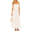 image:imageRVivimos Womens Summer Adjustable Spaghetti Strap Flowy Maxi Dress Boho Bow Tie Back Sexy Backless Ruffle Tiered Long DressWhite