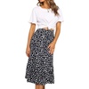 image:imageRVivimos Womens Summer Cotton Boho Irregular Polka Dot Print Ruffled ALine Flowy Midi SkirtsBlack
