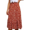 image:imageRVivimos Womens Summer Cotton Boho Irregular Polka Dot Print Ruffled ALine Flowy Midi SkirtsOrange