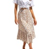 image:imageRVivimos Womens Summer Cotton Boho Irregular Polka Dot Print Ruffled ALine Flowy Midi SkirtsWhite