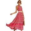 image:imageRVivimos Womens Summer Sleeveless Floral Print Button Up Bohemian Flowy Maxi DressesRed