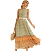 image:imageRVivimos Womens Summer Sleeveless Floral Print Button Up Bohemian Flowy Maxi DressesYellow