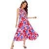 image:imageRVivimos Womens Summer Sleeveless Tank Dress Boho Casual Smocked Backless Tiered Ruffle Flowy Midi DressMultipink