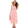 image:imageRVivimos Womens Summer Sleeveless Tank Dress Boho Casual Smocked Backless Tiered Ruffle Flowy Midi DressPink