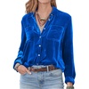 image:imageRVivimos Womens Winter Velvet Long Sleeve Button Down Casual Tops ShirtsRoyal Blue2