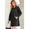 image:imageRVivimos 2026 Fall Corduroy Cotton Casual Dresses for Women Long Sleeve Button Up Shift Mini Dress with PocketsBlack