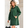 image:imageRVivimos 2026 Fall Corduroy Cotton Casual Dresses for Women Long Sleeve Button Up Shift Mini Dress with PocketsDark Green