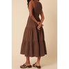 image:imageRVivimos 2026 Summer Cotton Midi Dresses for Women Casual Sleeveless Smocked ALine Tiered Flowy Tank Dress with PocketsBrown