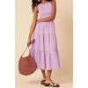 image:imageRVivimos 2026 Summer Cotton Midi Dresses for Women Casual Sleeveless Smocked ALine Tiered Flowy Tank Dress with PocketsLavender