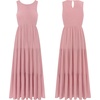 image:imageRVivimos 2026 Summer Cotton Midi Dresses for Women Casual Sleeveless Smocked ALine Tiered Flowy Tank Dress with PocketsPink