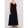 image:imageRVivimos 2026 Womens Summer Cotton Adjustable Spaghetti Strap V Neck Casual Loose Flowy Vacation Maxi Dress Beach SundressBlack