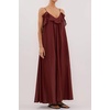 image:imageRVivimos 2026 Womens Summer Cotton Adjustable Spaghetti Strap V Neck Casual Loose Flowy Vacation Maxi Dress Beach SundressWine Red