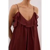 image:imageRVivimos 2026 Womens Summer Cotton Adjustable Spaghetti Strap V Neck Casual Loose Flowy Vacation Maxi Dress Beach SundressWine Red