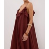 image:imageRVivimos 2026 Womens Summer Cotton Adjustable Spaghetti Strap V Neck Casual Loose Flowy Vacation Maxi Dress Beach SundressWine Red