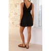 image:imageRVivimos Boho Dresses for Women 2026 Summer Sleeveless Sexy Deep V Neck Elastic Waist Sides Drawstring Tie Casual Mini DressBlack