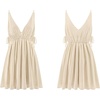 image:imageRVivimos Boho Dresses for Women 2026 Summer Sleeveless Sexy Deep V Neck Elastic Waist Sides Drawstring Tie Casual Mini DressKhaki