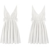 image:imageRVivimos Boho Dresses for Women 2026 Summer Sleeveless Sexy Deep V Neck Elastic Waist Sides Drawstring Tie Casual Mini DressWhite
