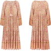 image:imageRVivimos Boho Maxi Dresses for Women 2026 Floral Print Long Sleeve Casual Button Up Loose Flowy Beach Long DressesApricot