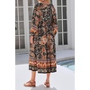 image:imageRVivimos Boho Maxi Dresses for Women 2026 Floral Print Long Sleeve Casual Button Up Loose Flowy Beach Long DressesBlack