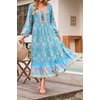 image:imageRVivimos Boho Maxi Dresses for Women 2026 Floral Print Long Sleeve Casual Button Up Loose Flowy Beach Long DressesTeal