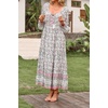 image:imageRVivimos Boho Maxi Dresses for Women 2026 Floral Print Long Sleeve Casual Button Up Loose Flowy Beach Long DressesWhite