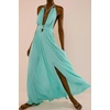 image:imageRVivimos Boho Maxi Dresses for Women 2026 Summer Sleeveless Halter Elastic Waist Sexy Backless Front Slit Flowy Long DressesAqua
