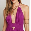 image:imageRVivimos Boho Maxi Dresses for Women 2026 Summer Sleeveless Halter Elastic Waist Sexy Backless Front Slit Flowy Long DressesPlum