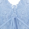 image:imageRVivimos Casual Maxi Summer Dresses for Women Puff Sleeve V Neck Lace Splicing Tie Back Flowy Backless Long DressBlue