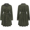 image:imageRVivimos Corduroy Cotton Mini Dress Fall Winter 2026 Casual Long Sleeve Button Down Belted Shirt Dress with PocketsArmy Green