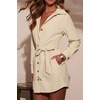 image:imageRVivimos Corduroy Cotton Mini Dress Fall Winter 2026 Casual Long Sleeve Button Down Belted Shirt Dress with PocketsBeige