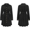 image:imageRVivimos Corduroy Cotton Mini Dress Fall Winter 2026 Casual Long Sleeve Button Down Belted Shirt Dress with PocketsBlack