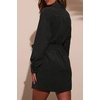 image:imageRVivimos Corduroy Cotton Mini Dress Fall Winter 2026 Casual Long Sleeve Button Down Belted Shirt Dress with PocketsBlack