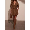 image:imageRVivimos Corduroy Cotton Mini Dress Fall Winter 2026 Casual Long Sleeve Button Down Belted Shirt Dress with PocketsBrown