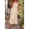 image:imageRVivimos Cotton Casual Summer Dresses for Women 2026 Spaghetti Strap Backless Boho Flowy Midi Dress with PocketsBeige