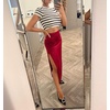 image:imageRVivimos Crop Tops for Women Spring Summer Short Sleeve Crew Neck RibKnit Stretchy Striped TShirts BlousesWhiteblack