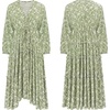 image:imageRVivimos Fall Floral Dress for Women 2026 Boho Long Sleeve V Neck Drawstring Tie Loose Tiered Flowy Midi Dress with PocketsGreen