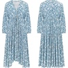 image:imageRVivimos Fall Floral Dress for Women 2026 Boho Long Sleeve V Neck Drawstring Tie Loose Tiered Flowy Midi Dress with PocketsLight Blue