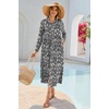 image:imageRVivimos Long Sleeve Boho Dresses for Women 2026 Floral Print Casual Button Down Loose Flowy Midi Shirt Dress with PocketsBlack