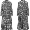 image:imageRVivimos Long Sleeve Boho Dresses for Women 2026 Floral Print Casual Button Down Loose Flowy Midi Shirt Dress with PocketsBlack