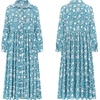 image:imageRVivimos Long Sleeve Boho Dresses for Women 2026 Floral Print Casual Button Down Loose Flowy Midi Shirt Dress with PocketsBlue