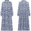 image:imageRVivimos Long Sleeve Boho Dresses for Women 2026 Floral Print Casual Button Down Loose Flowy Midi Shirt Dress with PocketsDark Blue