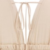 image:imageRVivimos Maxi Dresses for Women 2026 Summer Short Sleeve V Neck Drawstring Tie Boho Loose Flowy Long Dresses with PocketsBeige