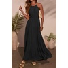image:imageRVivimos Maxi Halter Dresses for Women Summer 2026 Boho Sleeveless Elastic Waist Sexy Backless Tiered Flowy Beach SundressBlack