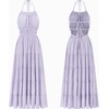 image:imageRVivimos Maxi Halter Dresses for Women Summer 2026 Boho Sleeveless Elastic Waist Sexy Backless Tiered Flowy Beach SundressLight Purple