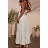 image:imageRVivimos Maxi Halter Dresses for Women Summer 2026 Boho Sleeveless Elastic Waist Sexy Backless Tiered Flowy Beach SundressWhite