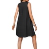 image:imageRVivimos Sleeveless Cotton Casual Dresses for Women Summer 2026 Button Up Ruched Loose Tunic Mini Dress with PocketsBlack